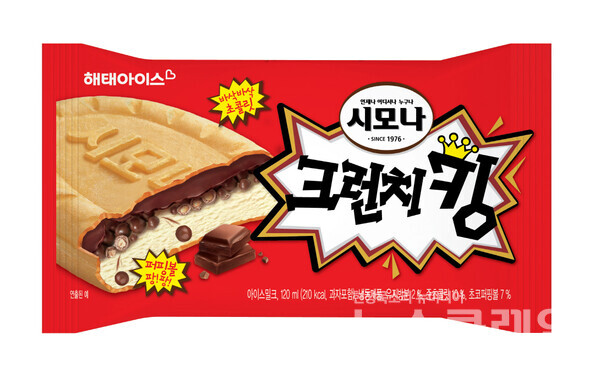 그레(사장 김동환) 계열 아이스크림 업체 해태아이스가 신제품 ‘시모나 크런치킹’을 출시한다. 해태아이스 제공