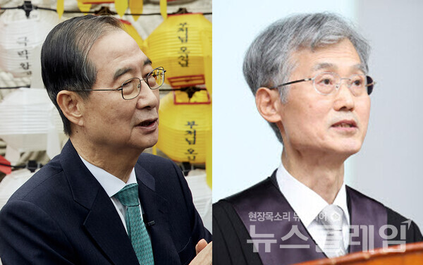 사법부 수장과 총리를 둘러싼 만남 의혹이 제기되며 정치권의 공방이 거세지고 있다. 사진=한덕수 페이스북·대법원