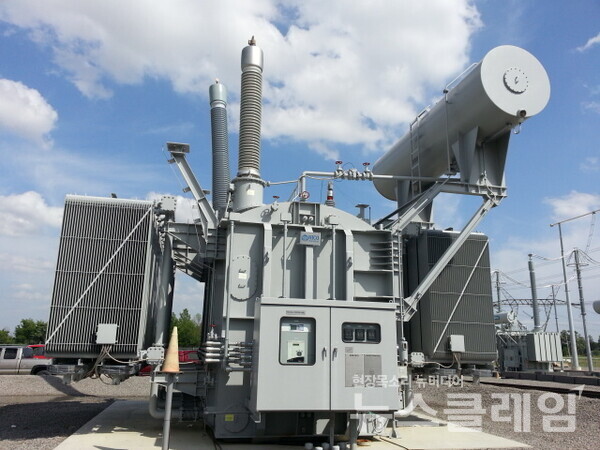 미국 송전망에 설치된 효성중공업 765kV 초고압변압기. 효성중공업 제공