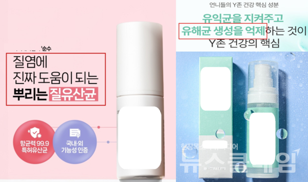 외음부 세정제·미스트 등 여성용 화장품의 허위광고가 대거 적발돼 정부가 온라인 게시물 차단과 현장점검에 나섰다. 사진=식약처